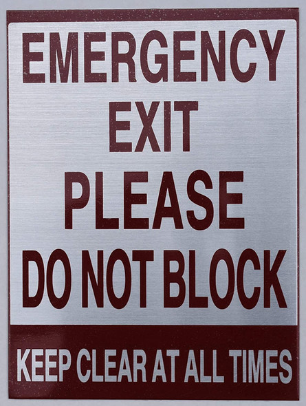 Emergency EXIT Please DO NOT Block Keep Clear at All Times Signage