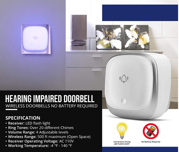 Hearing Impaired DOORBELL-Flashing Light