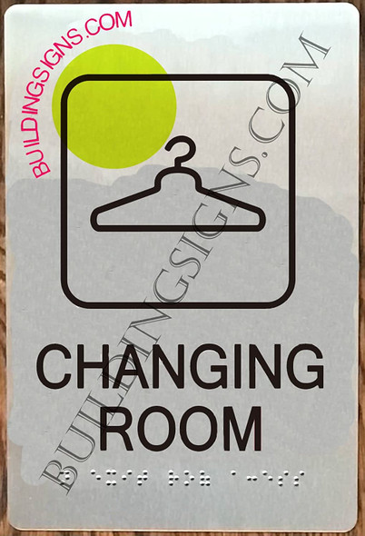 Changing Room Signage -Braille Signage with Raised Tactile Graphics and Letters