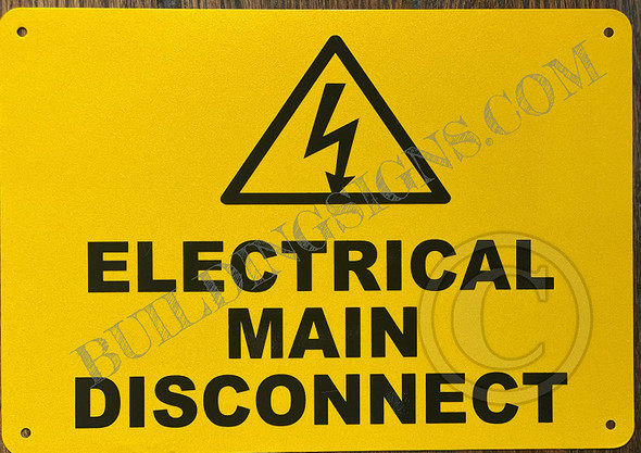 Electrical Main Disconnect Signage