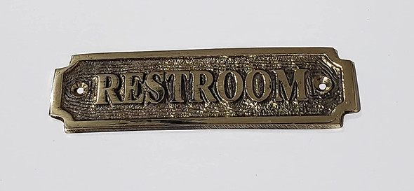 SIGN Brass Restroom Sign-Brass Door