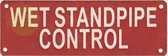 SIGN WET STANDPIPE CONTROL -RED