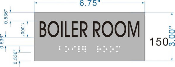 BOILER ROOM Sign -Tactile Signs    Braille sign