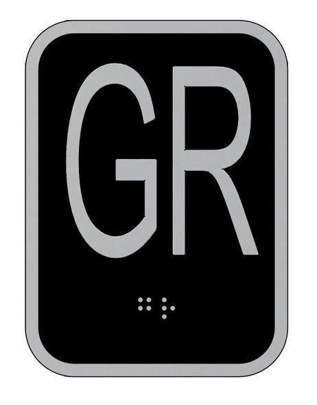 Elevator floor number GR sign - Elevator Jamb Plate  GR  Sign