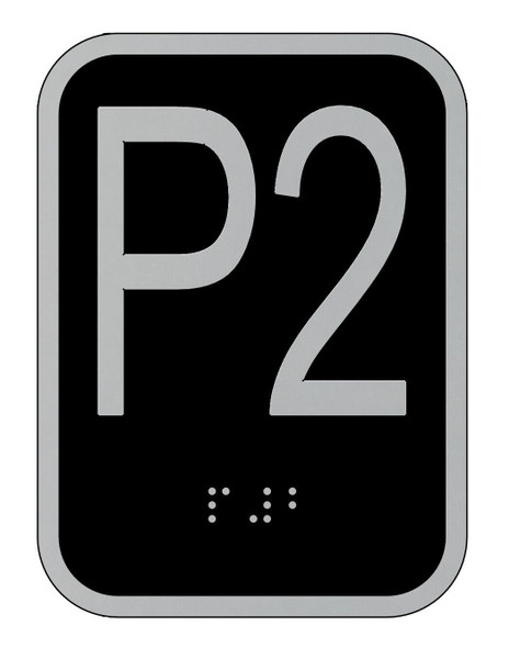 Elevator floor number P2 sign - Elevator Jamb Plate  P2 Sign