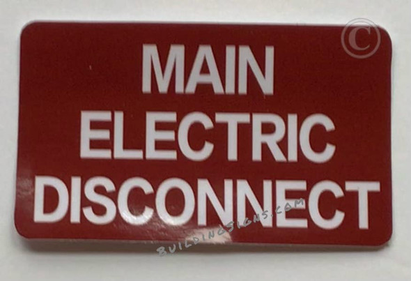 TWO (2) -Main Electric Disconnect Label Decal Signage
