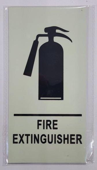 FIRE EXTINGUISHER SIGN - PHOTOLUMINESCENT GLOW IN THE DARK SIGN