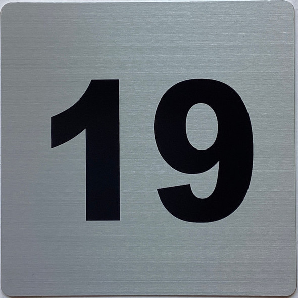 Apartment number 19 sign
