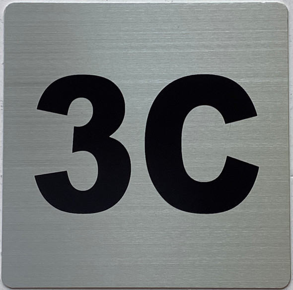 Apartment number 3C sign