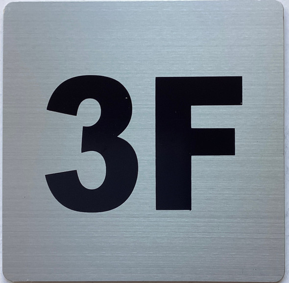 Apartment number 3F sign