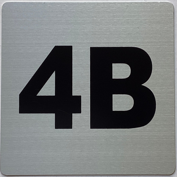 Apartment number 4B sign