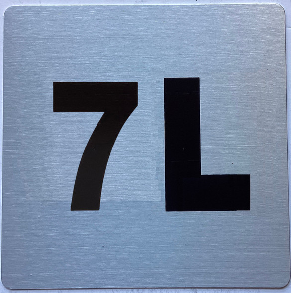 Apartment number 7L sign