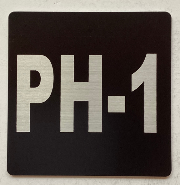 Apartment number PH-1 sign