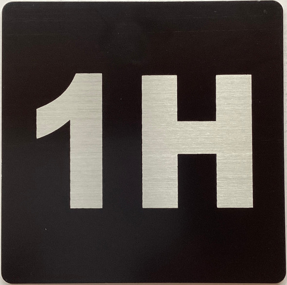 Apartment number 1H sign