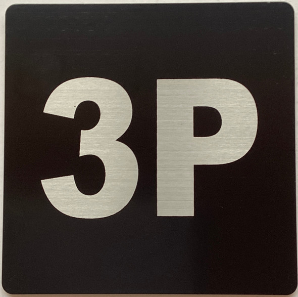 Apartment number 3P sign