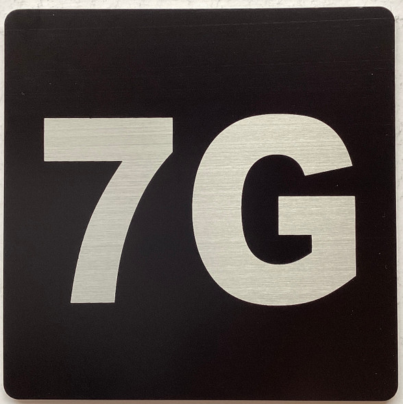 Apartment number 7G sign