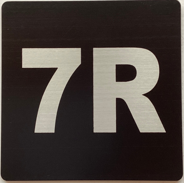 Apartment number 7R sign