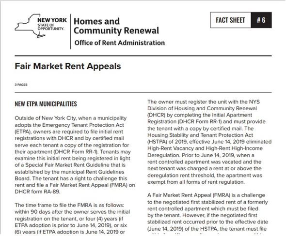 Fact Sheet #6: Fair Market Rent Appeals