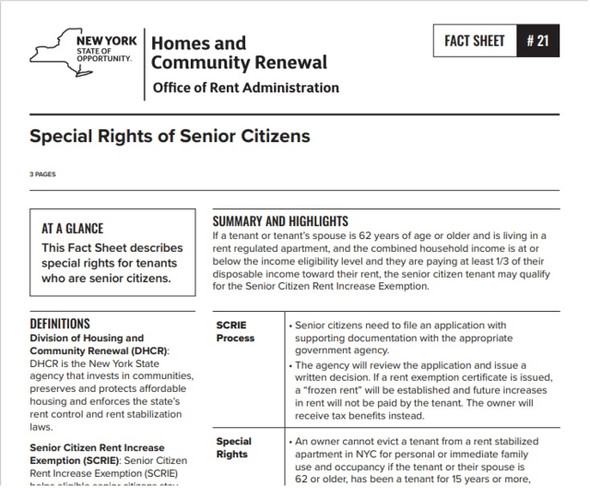 Fact Sheet #21: Special Rights of Senior Citizens Hpd