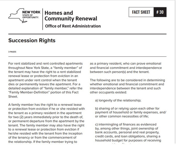Fact Sheet #30: Succession Rights Hpd