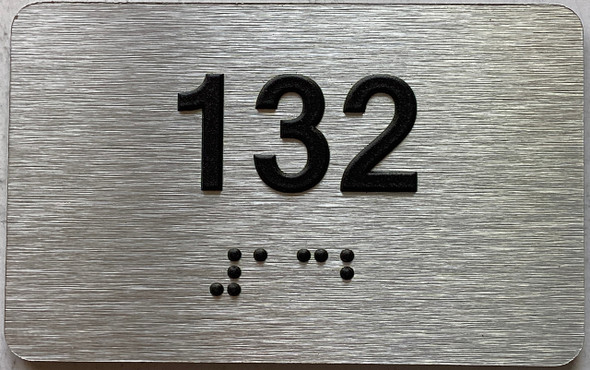 apartment number 132 sign