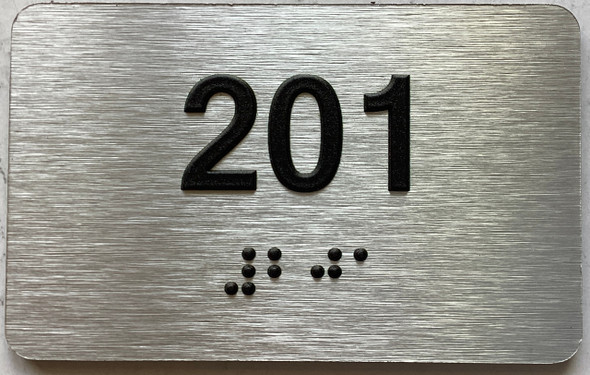 apartment number 201 sign