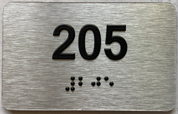 apartment number 205 sign