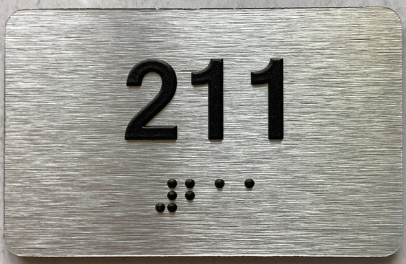 apartment number 211 sign