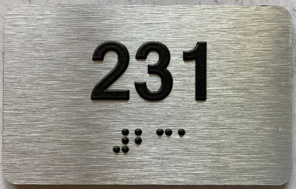 apartment number 231 sign