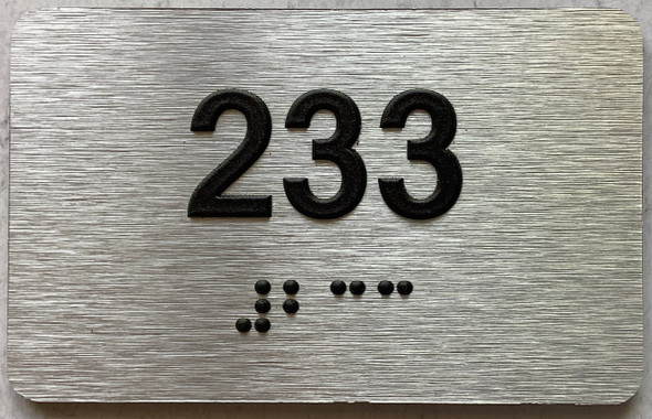 apartment number 233 sign