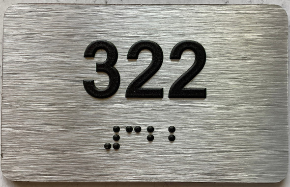 apartment number 322 sign