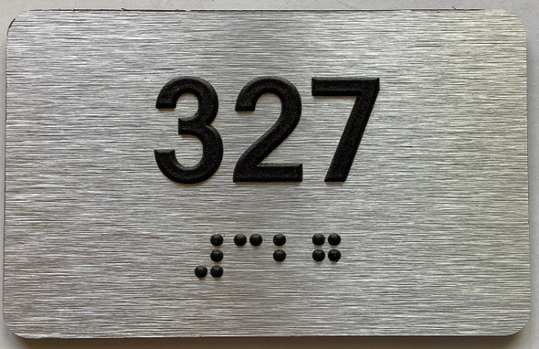 apartment number 327 sign