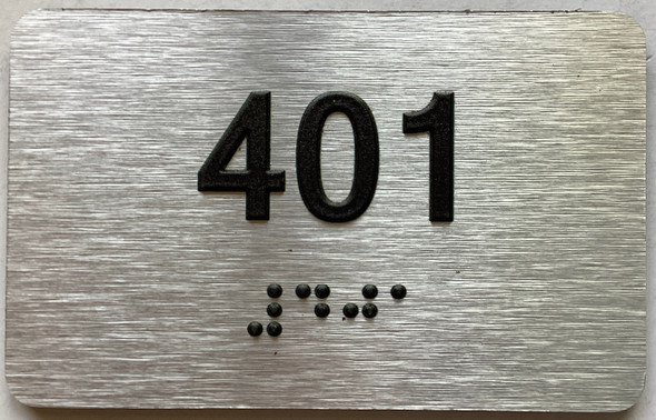 apartment number 401 sign