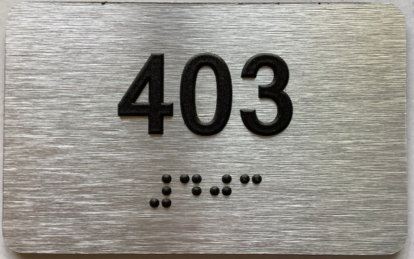 apartment number 403 sign