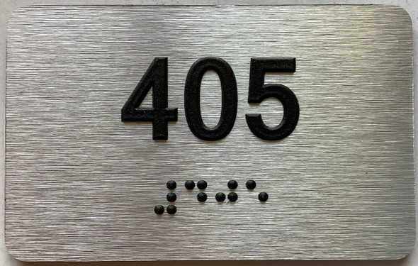 apartment number 405 sign