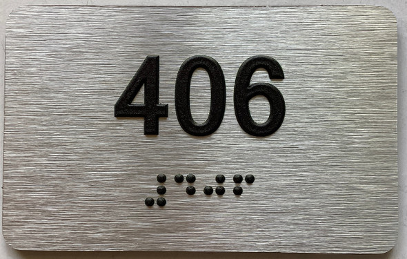 apartment number 406 sign