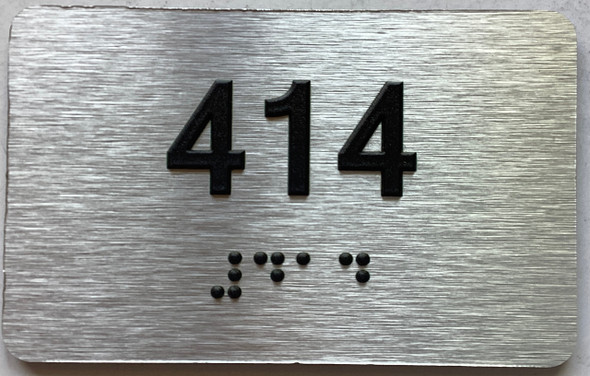 apartment number 414 sign