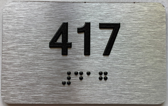 apartment number 417 sign