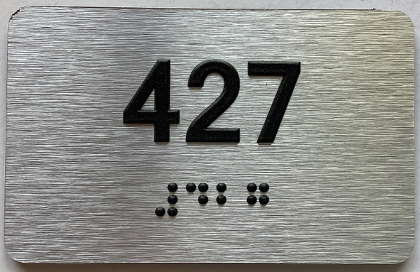 apartment number 427 sign