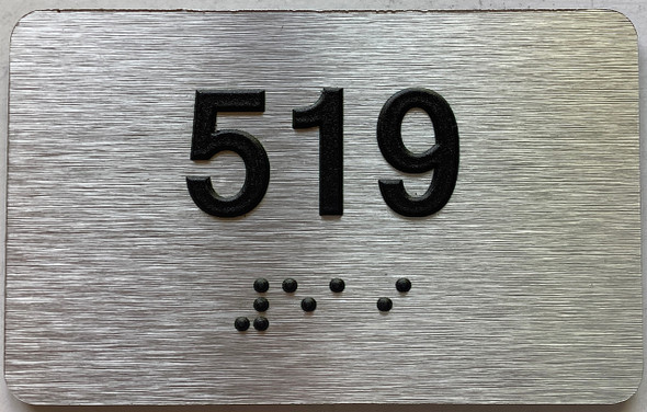 apartment number 519 sign