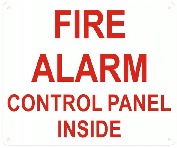 FIRE ALARM CONTROL PANEL INSIDE Sign