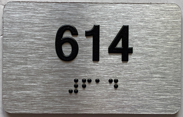 apartment number 614 sign