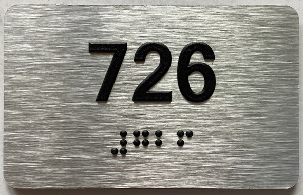 apartment number 726 sign