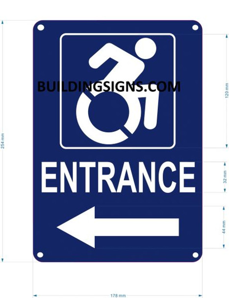 ENTRANCE LEFT SIGN-  The Pour Tous Blue LINE