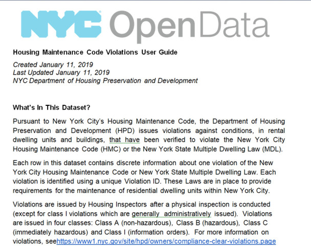 Housing Maintenance Code Violations User Guide v 2024-07 (pdf file)