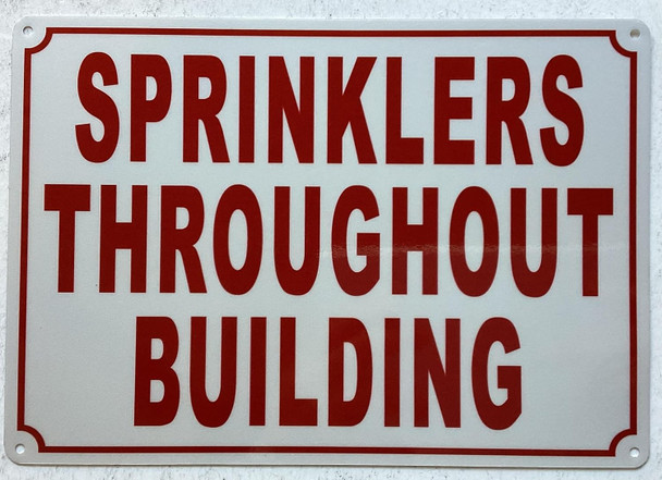 SPRINKLERS THROUGHOUT BUILDING SIGN
