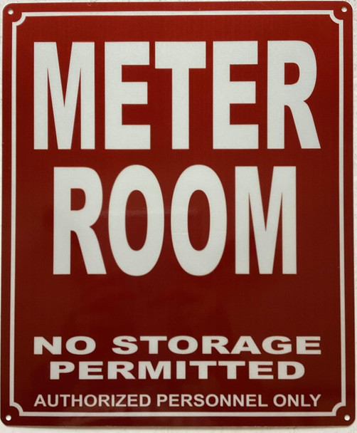 METER ROOM NO STORAGE PERMITTED SIGN