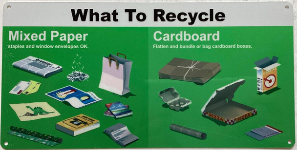 NYC RECYCLING PAPER AND CARBOARD SIGN