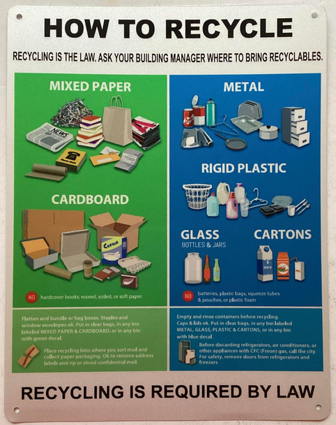 NYC RECYCLING HOW TO RECYCLE SIGN