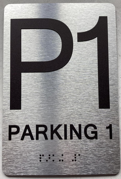 FLOOR NUMBER SIGN WITH RAISED LETTERS THE PARK AVE LINE (P1- PARKING 1)
